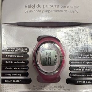 Pink Digital Fitness Wristwatch with Heart Rate and Sleep Tracking